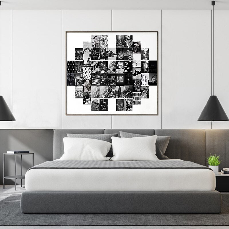 50Pcs Black White Aesthetic Picture for Wall Collage
