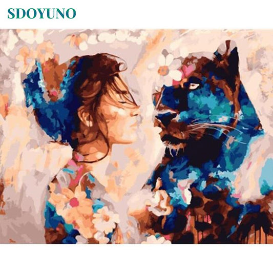 SDOYUNO 60x75cm pictures by numbers DIY Frame Painting By Numbers Adults Figure Painting on canvas Home Decor Wall Art For Gift