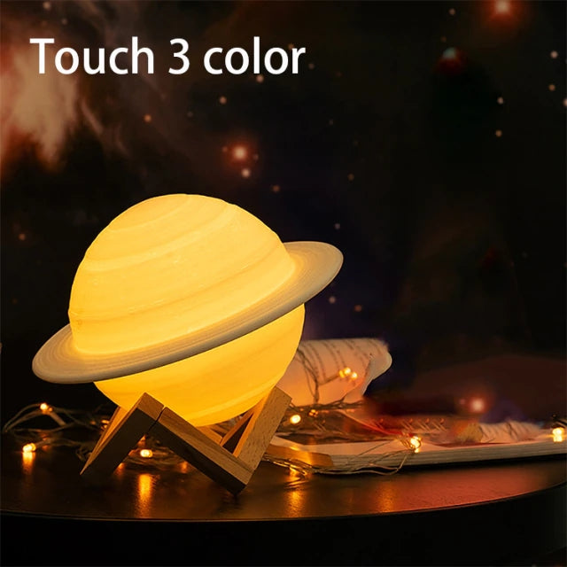 3D Printing Saturn Lamp Home Decoration Bedroom LED Night Light With Remote Controller